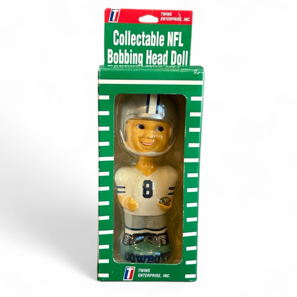 Dallas Cowboys NFL Twins Enterprise Collectable Bobble Head Doll Troy Aikman VTG